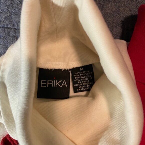 90's Staple turtleneck bundle Red (L) Cream (M) GUC Christmas Layering? - Picture 3 of 3